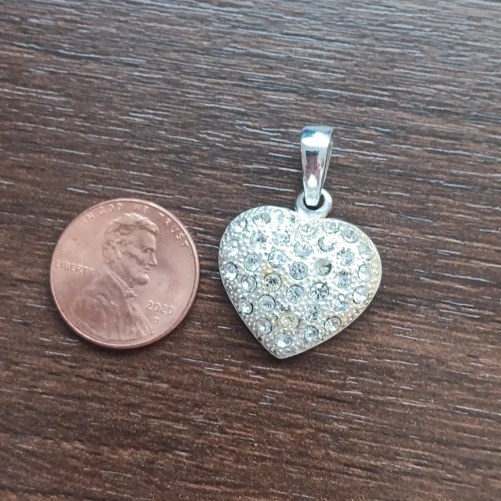 Rhinestone Accented Heart Pendant